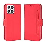 カバー 対応機種 for Honor X8 4G,対応機種 for Honor X8 4G TFY-LX1 (Not 5G) [デュアルカードスロット][フリップスタンド][スマホケース][マグネットクラスプ]財布 Red