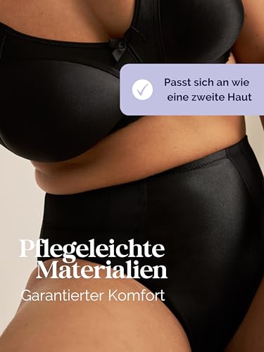 Naturana® Minimizer BH ohne Bügel [Cup B-G] I Maximaler Halt Dank durchdachter Schnittführung & Breiten Trägern I BH Minimizer für eine optisch kleinere Cupgröße 85 Schwarz D