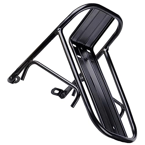Garneck Bicycle Front Rack with Car Rack Panniers Basket Bike Cargo Rack Outdoor Carrier Holder Handlebar Bike Racks Mount Bracket Cycling Cargo Rack Bike Storage Bracket Black Metal