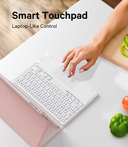 Image of GreenLaw Ipad 9.7 Inch Case With Keyboard, Ipad 6Th Gen (2018), Ipad 5Th Gen (2017), Ipad Air 2 (2014), 7 Color Backlit, Support 2 Bt Devices, Touchpad Keyboard For Ipad Pro 9.7, Pink, Bluetooth