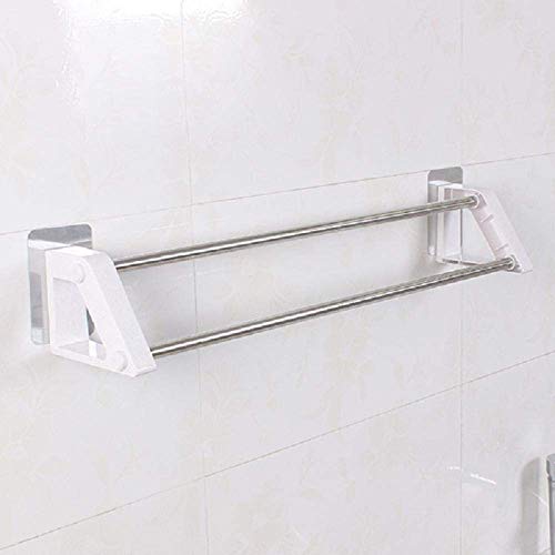 Étagère porte-serviettes C2 en acier inoxydable et ABS pour fixation murale - 6