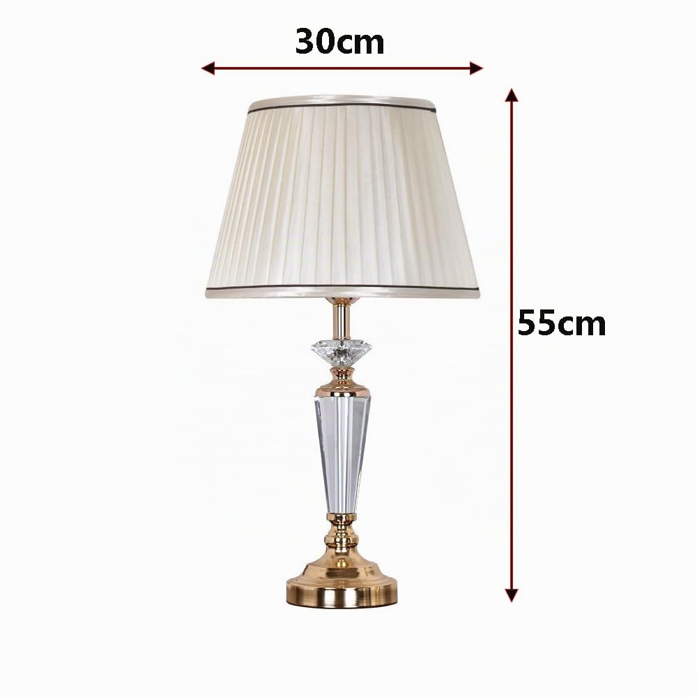 XINYASEE Lamparas mesita de noche Lámpara de mesa de cristal E27, lámpara de noche para dormitorio, creativa, sencilla, moderna, de lujo, para sala de estar, lámpara de mesa cálida, tamaño 30 x 55 cm