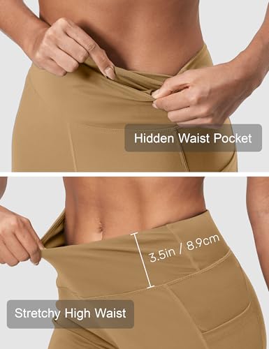 Image of ISEEGZ 15 inch / 18 inch / 21 inch / 25 inch Capri Pants for Women High Waist with Pockets Women's Capris Workout Yoga Pants Loose Straight Leg