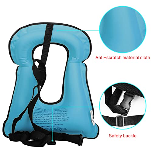 Snorkel Vest For Adults, Inflatable Swim Vest Jackets For Women/Men,Swimming Vests For Kayaking, Paddle Boarding, Fishing, Surfing, Snorkel, Watersports, Rafting (Blue) #TOP3