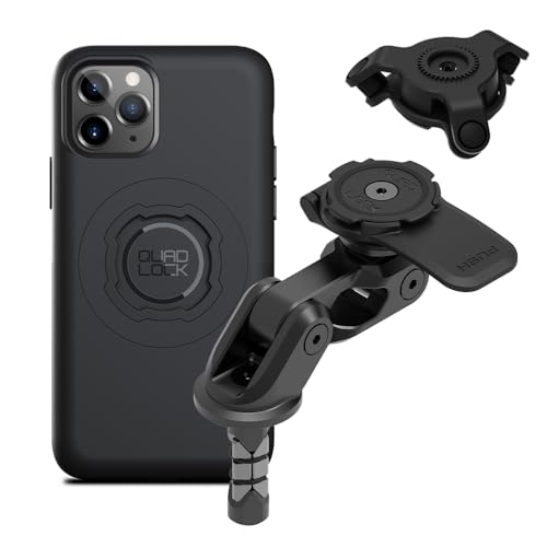 Image of Quad Lock Motorcycle Fork Stem Mount PRO Kit with Vibration Dampener and MAG Phone Case for iPhone 11 Pro