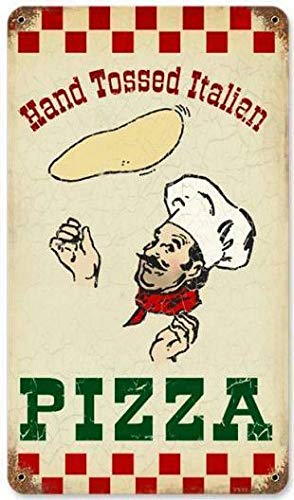 HNNT Plaque en métal Vintage Italienne à Pizza pour Restaurant, Restaurant, café, Boutique, décoration de Cuisine, Maison, Vintage 20,3 x 30,5 cm Cover