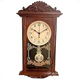 Relógio de Parede Antigo Quickway Rustico Harry Potter - Cor Madeira Vintage Grande Com Pêndulo Silêncioso Que Balança Moderno Para Cozinha, Sala De Estar