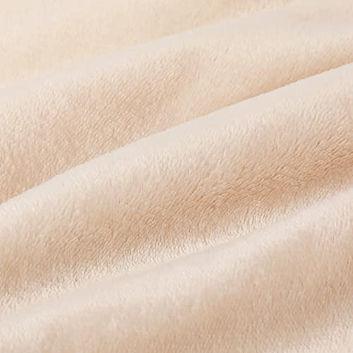 Lutoris Soft Faux Fur Throw Blanket (50"X 60") Beige Fuzzy Cozy Reversible Fleece Throw Blanket For Couch, Sofa, Bed, Durable Lightweight Machine Washable Fluffy Decoration Blanket For Any Seasons #TOP6