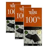 TRAPA COLLECTION | Chocolate Negro 100% Cacao | Tableta 100 g | Sin Gluten (Paquete de 3)