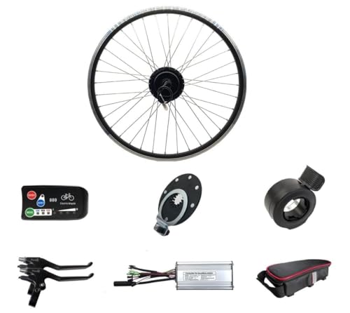 RICETOO 36V / 48V 500W 16 '' / 20"/ 24" / 26"/27.5" / 28"/ 700Cフロントホイール電動自転車変換モーターキット、KT-LED880ディスプレイ付きブラシレスギアハブモーター。 (36V 20 in