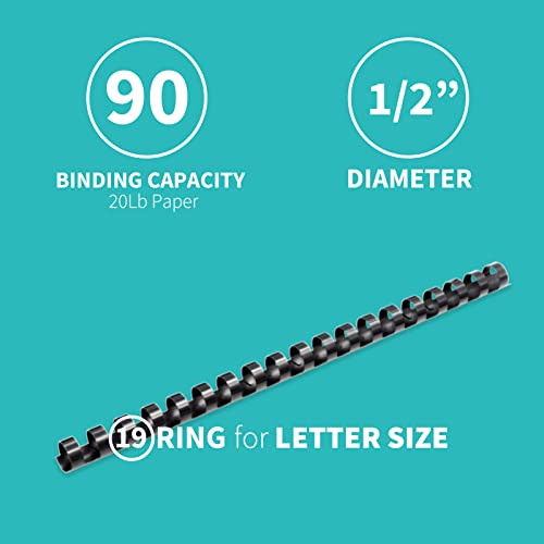 Binditek Binding Covers And Combs Kit, Includes 25 Pcs Clear Pvc Binding Covers, 24 Pcs Binding Combs, 25 Pcs Color Paper Covers, For 8.5X11 Inches #TOP4