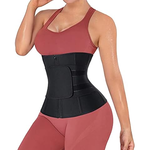 SCARBORO Neoprene Waist Trainer Corset for Women Weight Loss Sweat Waist Trimmer Cincher Belt Workouts Girdle Slim Belly Band - Black - L Cover