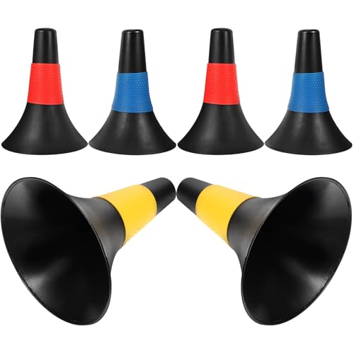 Cônes pour l'entraînement de football orange vif, lot de 6 repères pour agilité de 23 cm