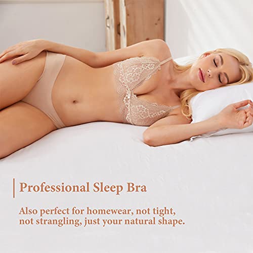 Lace Bralettes for Women No Underwire Sexy Triangle See Thru V Neck Unpadded Bra3