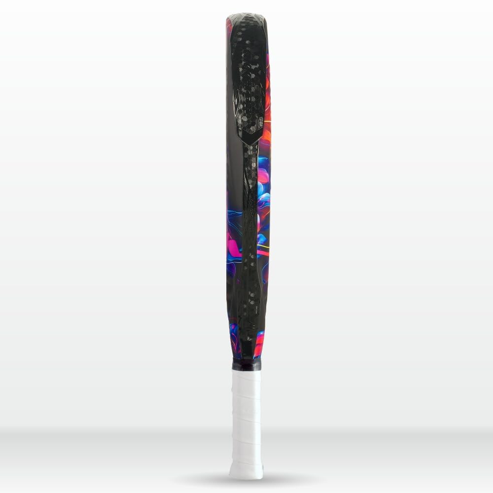 Akkeron - Pala de Padel - Modelo Andromeda A25 - Carbono 100% - Power Blast EVA - Forma Redonda - Barniz Gomoso - Control/Potencia - 345/370g
