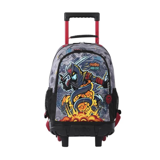 Mochila Totto Ruedas Raiyu M de color gris