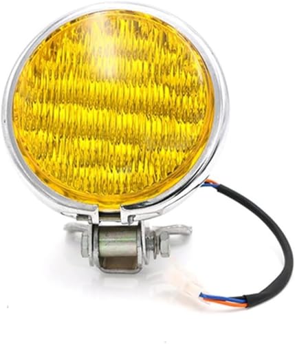 Phare de moto vintage LED optique jaune phare avant métal noir pour Suzuki GN125 CG125