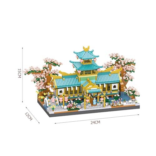 Image of SKY LINE OCEAN Chinese Garden Wedding Pavilion Mini Building Blocks Set (2350 PCS), Micro Bricks Architecture Model Kit with LED Lights, STEM Toy Kit for Adults & Kids, Only for 14+