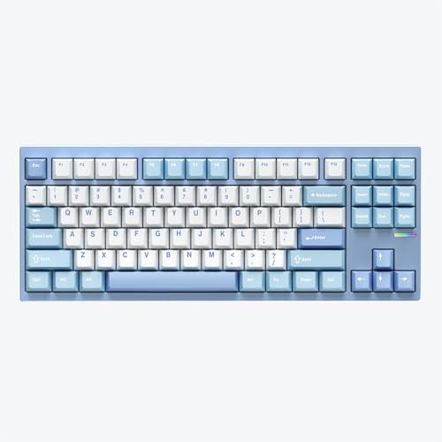 MCHOSE GX87 Lite Wireless Mechanical Keyboard TKL 80% Gaming Keyboard Creamy QMK/VIA CNC Aluminum USB-C/BT5.0/2.4Ghz 8000mAh Battery Custom Hot Swappable RGB Backlit for Windows/Mac/PC Blue&