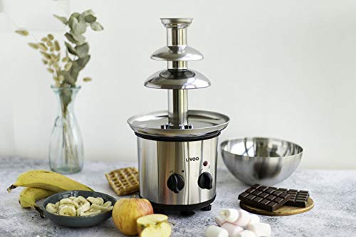 Edelstahl Schokoladenbrunnen Elektrisch Schokobrunnen Schokoladen Fontäne 1000 g Schokolade 320 Watt (Extra Glatte… – Bild 3