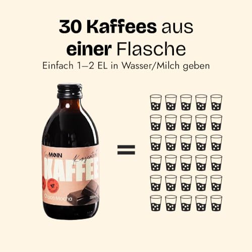 TryMoin - Choco Mocha - Kaffeekonzentrat mit Choco-Mocha-Kaffee-Sirup, Kaffee auf Barista Niveau, ideal für Eiskaffee, Cappuccino, Frappé und weitere Kreationen, 30 Kaffees pro Flasche