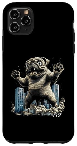 Funny Pug Dog Kaiju Monster Japonés Carcasa para iPhone 11 Pro Max