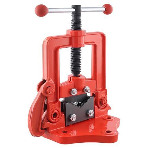 Heavy Duty Forged Pipe Vise 0.6 to 2 Inch Pipes Capacity Bench Pipe Vice Forged Bench Yoke Vise for Cutting Fixing Pipes from 15 to 50mm