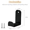 Hi-ERA Metal Headphone Wall Mount Holder, 1-Pack Adhesive & Screw Mount Headset Hanger with Non-Slip Rubber Pad, Universal Gaming & Office Headphone Organizer for Desk or Wall #4