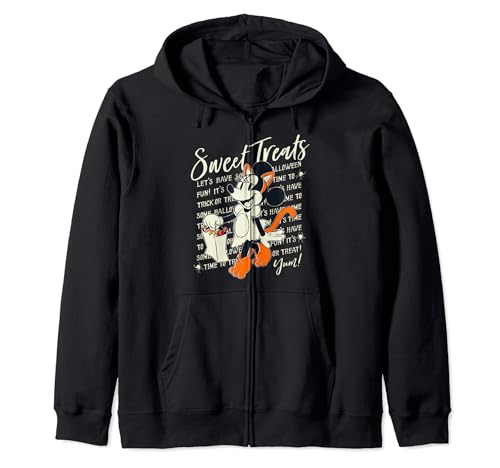 Hoodie Disney Minnie Mouse Halloween : Sweat zippé noir à capuche imprimé gourmandises