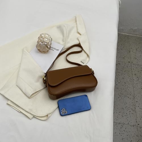 Image of Shoulder Bag for women Y2K Crossbody Vegan Leather Purse Straps Retro Clutch Hobo Hadbags with 2 Removable
