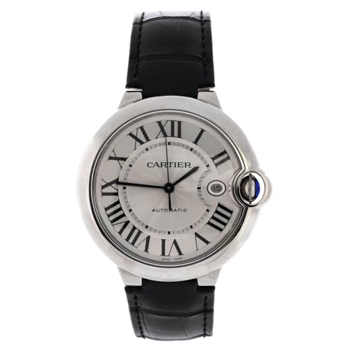 Pre-Loved Ballon Bleu de Cartier Automatic Watch Stainless Steel and Alligator 42, Silver