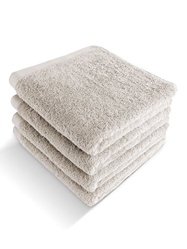 herzbach home Premium Handtücher 50 x 100 cm 4er-Set (Sandgrau) – Hochwertige, weiche & saugstarke Handtücher in Bester Qualität – 100% natürliche Baumwolle