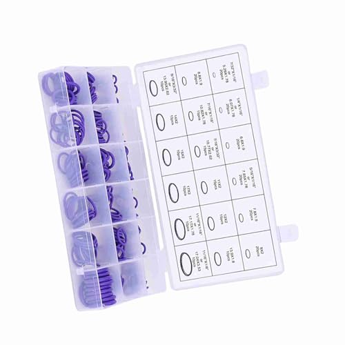 Vistreck 270pcs Car Air Conditioning Compressor Seal Gasket Set, Assorted Rubber Washers for Automotive Use (Purple)