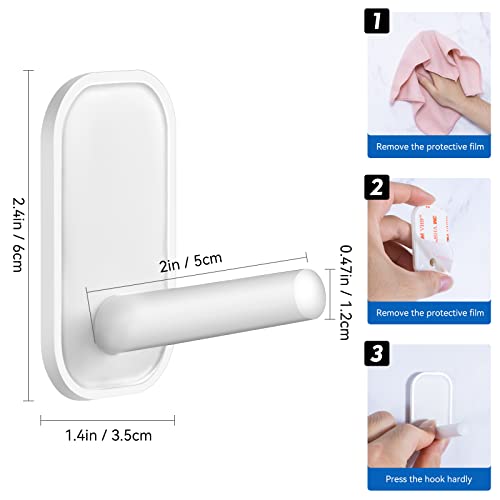 Innôplus Adhesive Hooks, Utility Hooks Heavy Duty, Wall Hooks For Kitchen Bathroom Office, Removable Waterproof Hooks For Hanging, Hooks For Backpack, Hat, Scarf, Belt, Hanging Coats (6 Pack, White) #TOP4