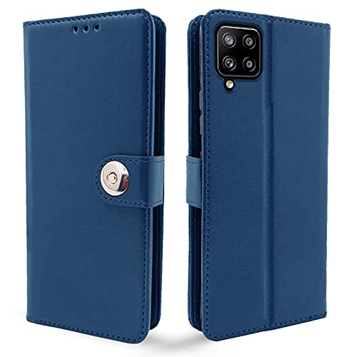Image of Pikkme Samsung Galaxy M42 5G Leather Magnetic Vintage Flip Wallet Case Cover for Samsung Galaxy M42 5G (Blue)