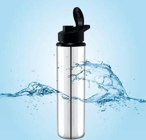 Image of Stainless Steel Sipper Water Bottle 1000 ml, Silver|| Air tight, Leak Proof |Gym Bottle | Hiking | Treking Bottle | Travel Bottle Pack of 3