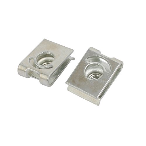 sourcing map 10 Stk. U Mutter M6 Manganstahl U Klammer Schrauben 19mm x 14mm Silberton