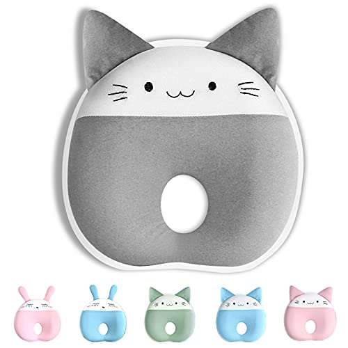 Baby Pillow for Newborn Prevent Flat Head, Baby Pillows for Sleeping, Baby Memory Foam Pillow for 0-12 Months Infant, Soft Baby Head Shaping Pillow