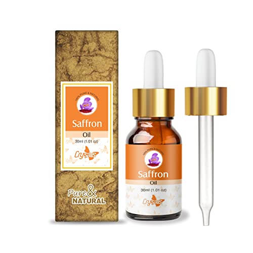 Image of Crysalis Saffron Oil 30 ml (1.01 fl oz) - Genuine Crocus sativus Infused Carrier Oil for Brightening Facial Formulations, Skin Care & Hair Treatments