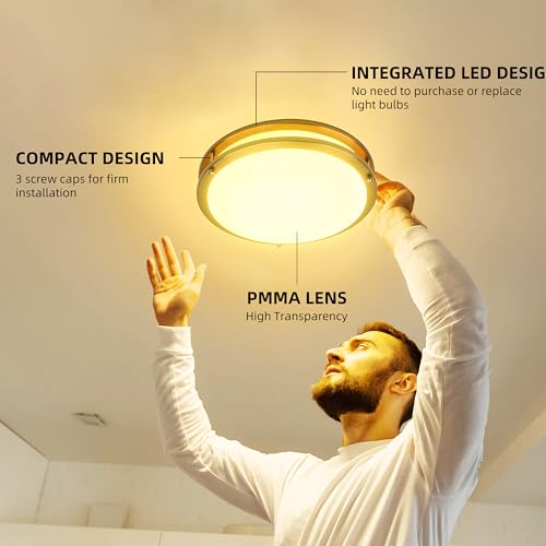 Image of hykolity 10 inch Flush Mount LED Ceiling Light Fixture,17W,1100LM,5CCT