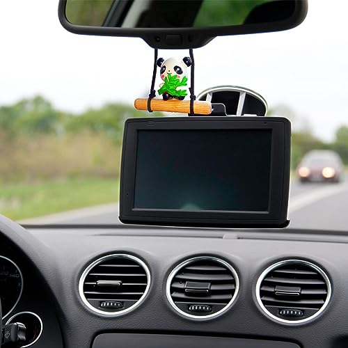 Enfeites de carro,ornamento da panda do balanço | Decoração de charme de carro para espelho retrovis