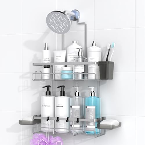 AKTECKE Shower Caddy Hanging Bathroom Organizer: Rustproof Shelf for Inside