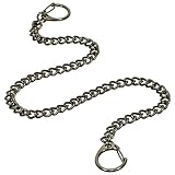 [page_title]-Ledershop24 Sicherheitskette - Metallkette Kellnerkette - Kette für Kellner Geldbörse Kellnerbörse Bikerbörsen 44cm mit 2 Karabinern