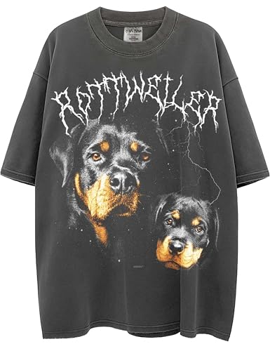 Rottweiler Washed & Oversized Shaka-Wear Heavy Metal Heavyweight Drop Shoulder Tshirt
