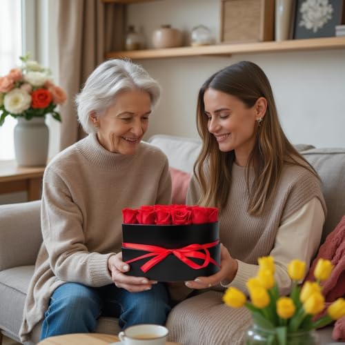 Preserved Flowers Heart Shape Box 16 Preserved Roses, Immortal Red Roses Gift for Her Him, Eternal Fresh Flowers for Fathers Day Men Valentines Day Gifts for Dad - Image 7