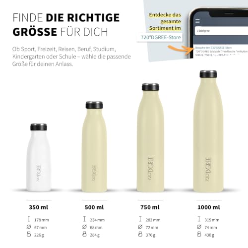 720°DGREE Edelstahl Trinkflasche 750ml “milkyBottle” - 12h Heiß, 24h Kalt – Ansicht 3