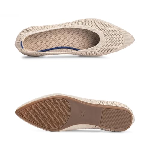 Image of Frank Mully Womens Pointed Toe Flats Knit Dress Shoes Comfort Women Shoes Softable