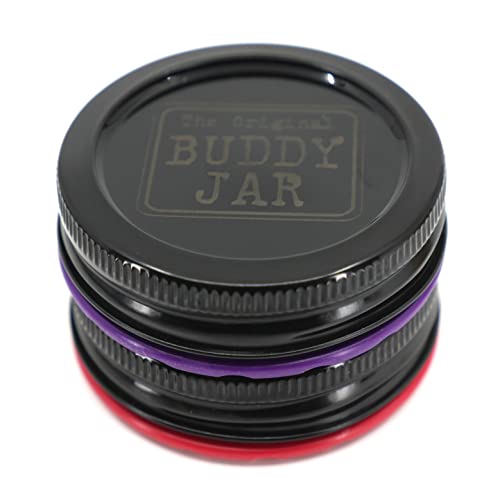 BuddyJar Two-Pack, Herb Storage, Smell Proof Portable Stash Jar (55ml, 1.8 fl. oz.), Set of 2, Red and Purple - Image 6
