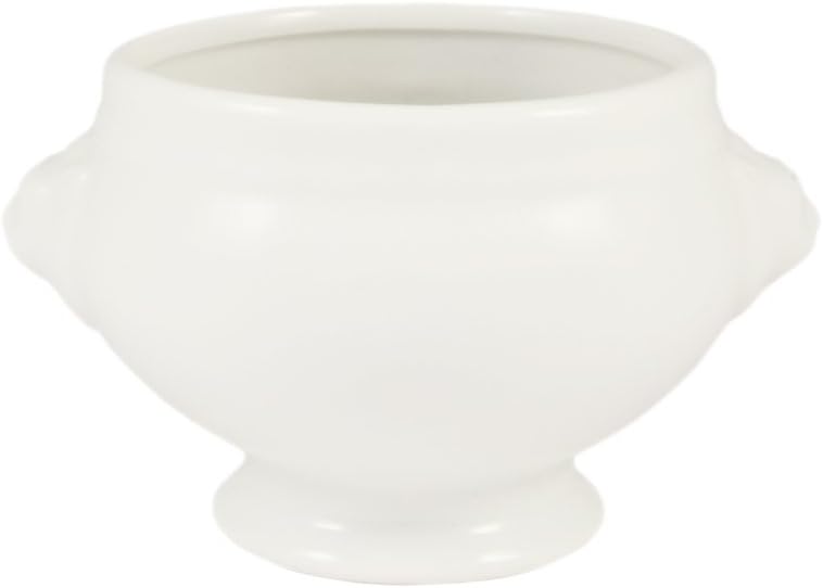 CAC China LN-15-P 6-1/4 by 5-1/4 by 3-3/4-Inch 15-Ounce Super White Porcelain Lion Head Bouillon Tureen, Box of 24