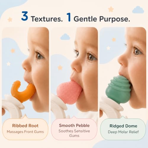 Image of Mee Mee Halo Ring Silicone Baby Teether, BPA Free, Food-Grade Silicone, BIS Certified, Rounded Edges, Freezer & Sterilizer Safe, 4+ Months (White)